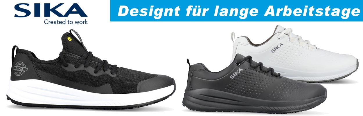 Premium Arbeitsschuhe von SIKA.  Leichte und rutschhemmende (SRC) Schuhe mit hervorragendem Komfort.